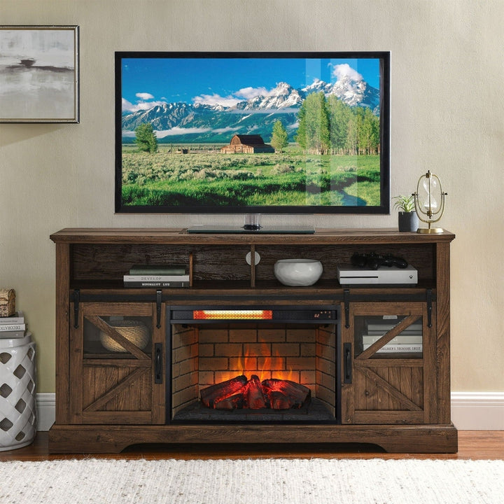 Infrared Quartz Heater Insert - Woodlog Version with Brick