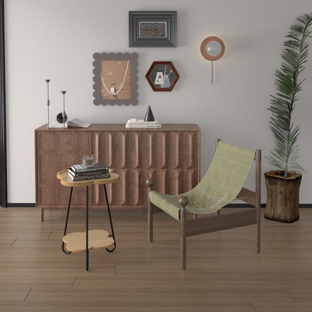 Petal Shape Accent Side Table - Acacia Wood