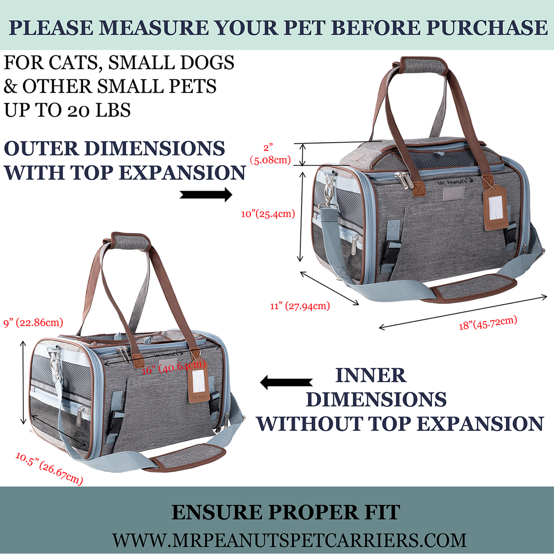 Mr. Peanut's Gold Series Standard Size Airline Compliant Expandable Pet Carrier