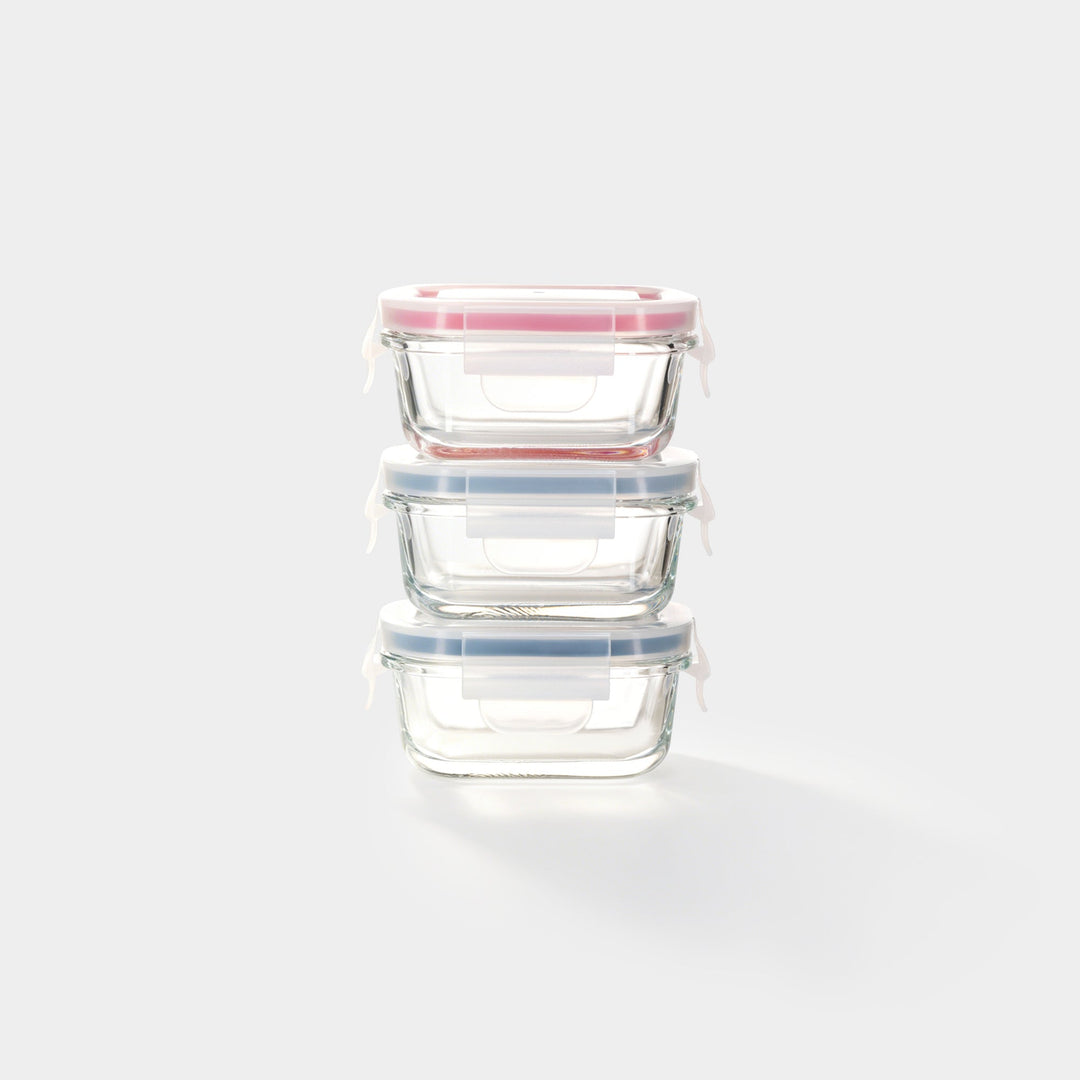 Mini Glass Container Set - Rectangular Vanilla