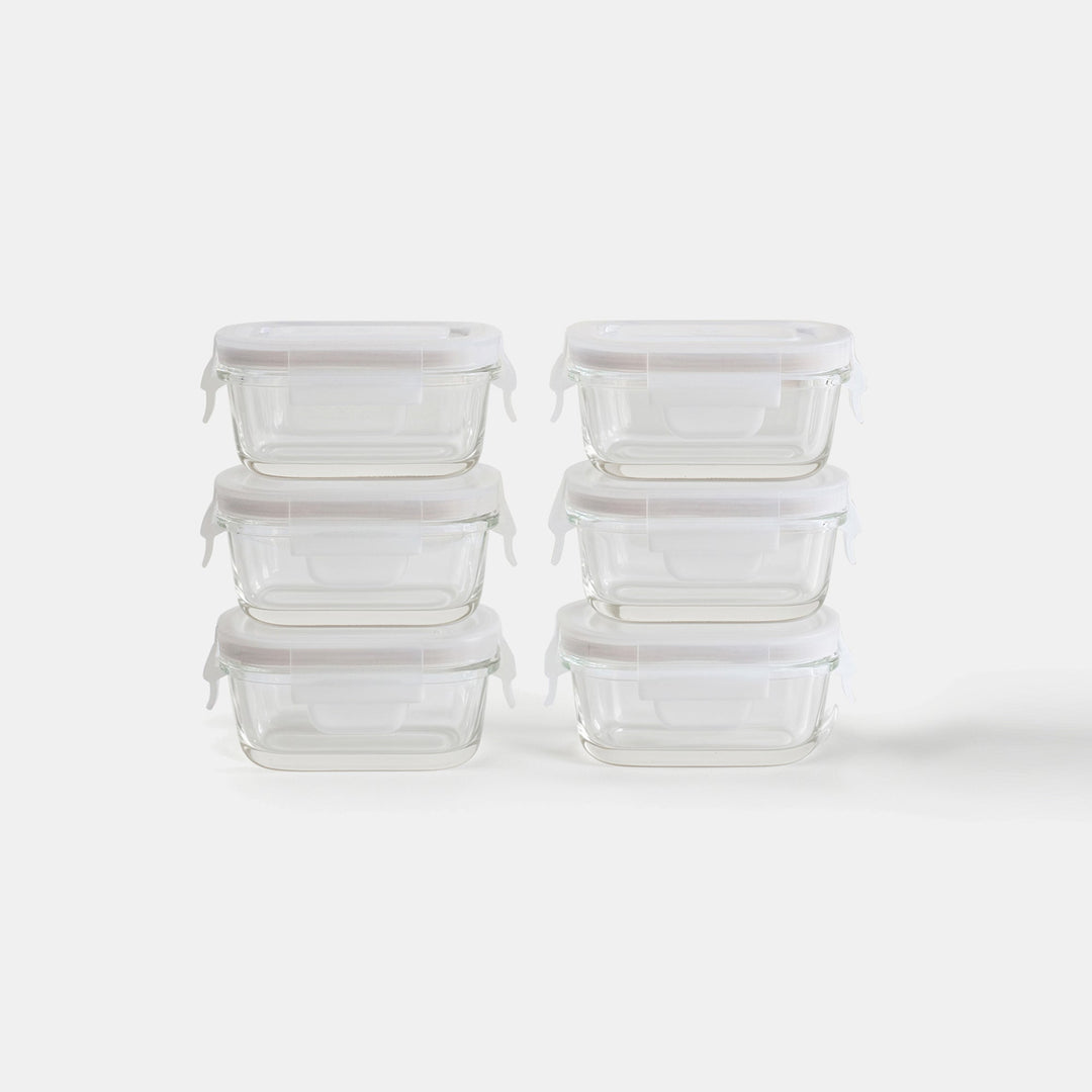 Mini Glass Container Set - Rectangular Vanilla