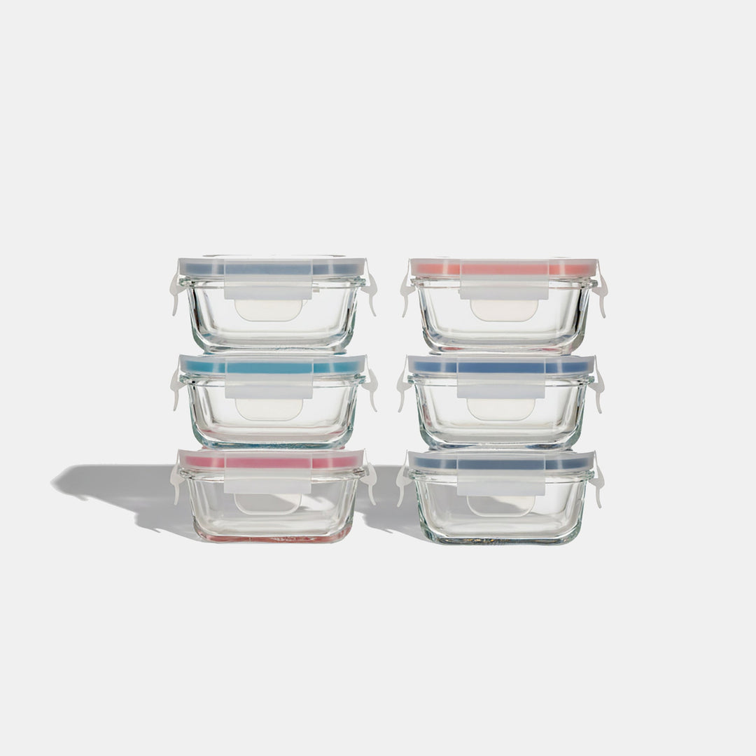 Mini Glass Container Set - Rectangular Vanilla