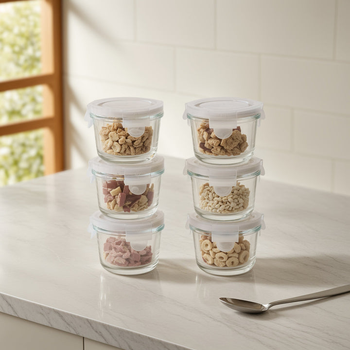 Mini Glass Container Set - Round