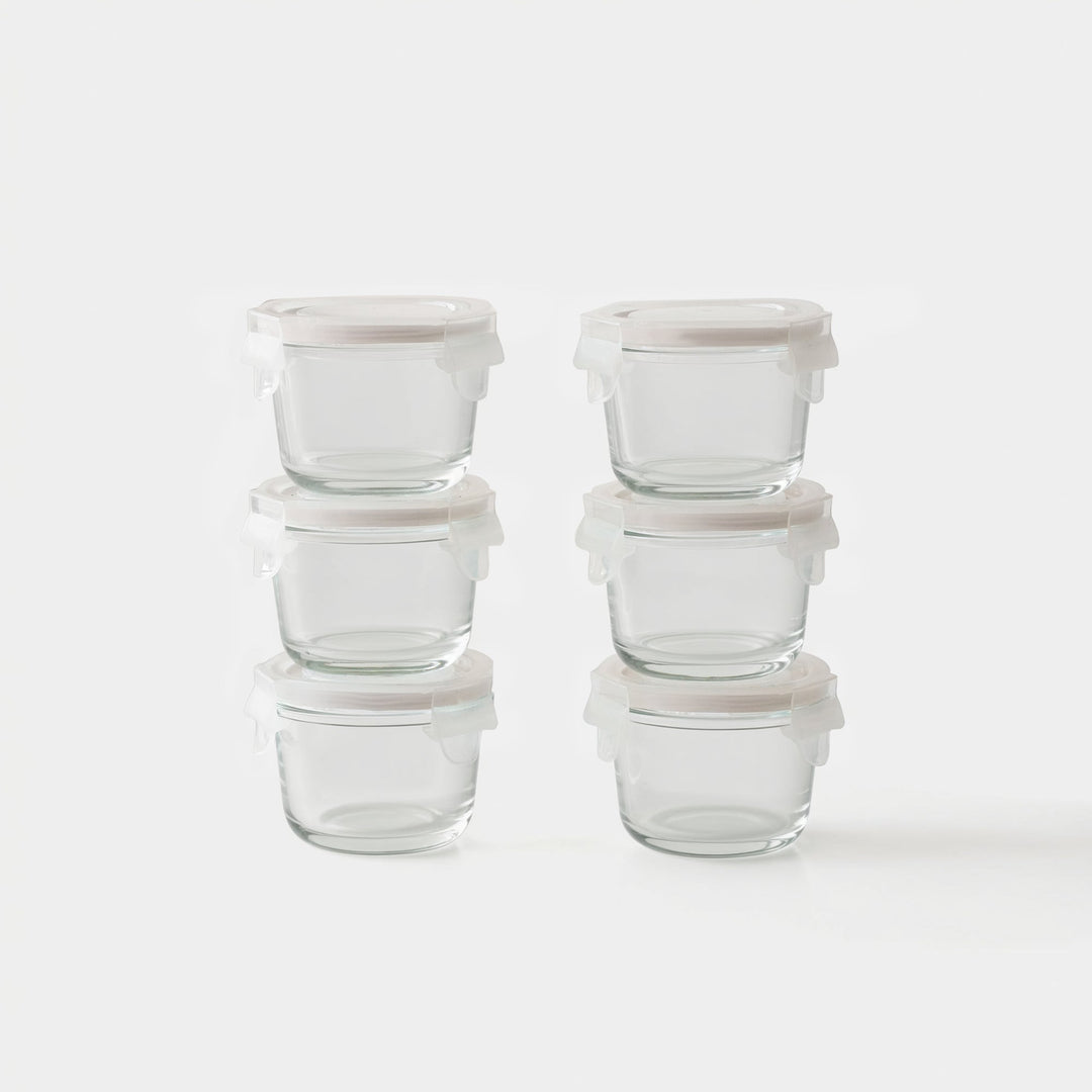 Mini Glass Container Set - Round