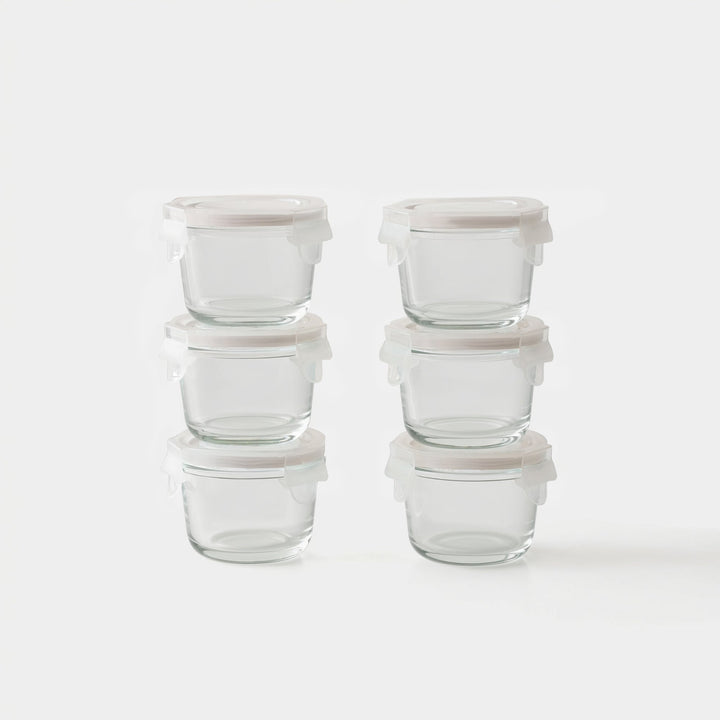 Mini Glass Container Set - Round