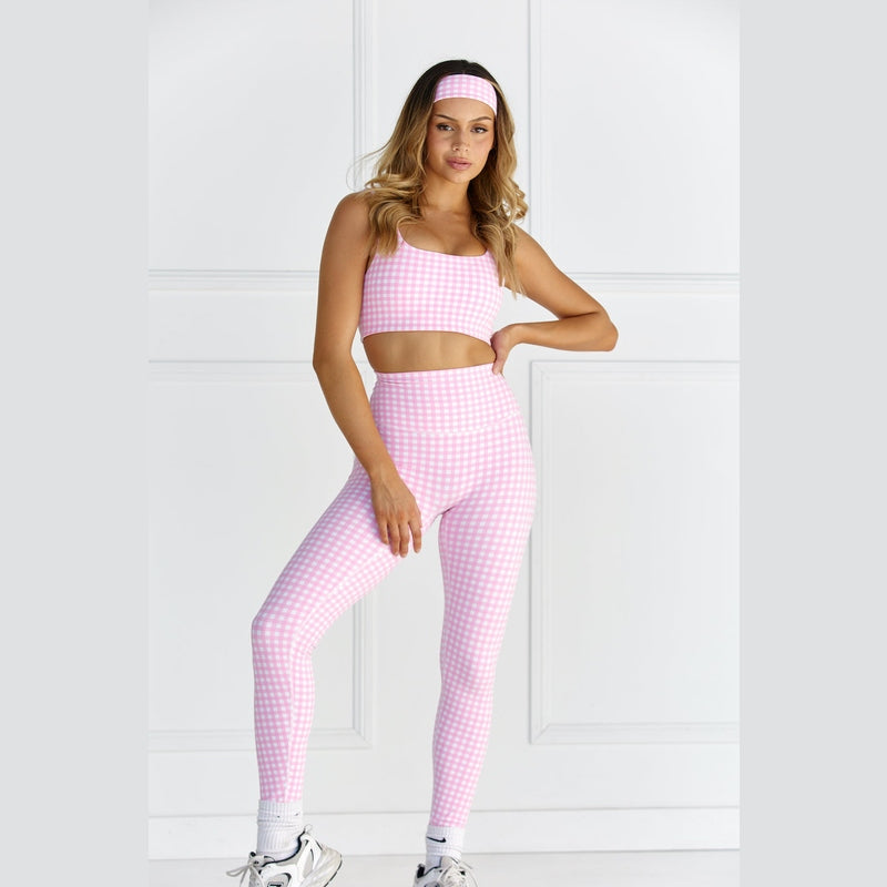 Astoria LUXE BALANCE Full Length Legging - Pink Gingham