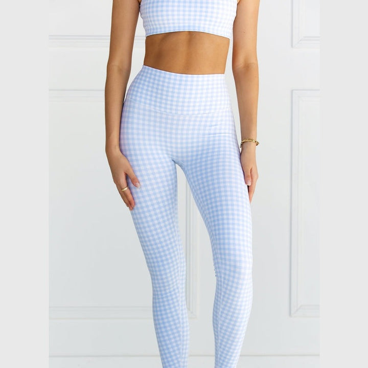 Astoria LUXE BALANCE Full Length Legging - Blue Gingham