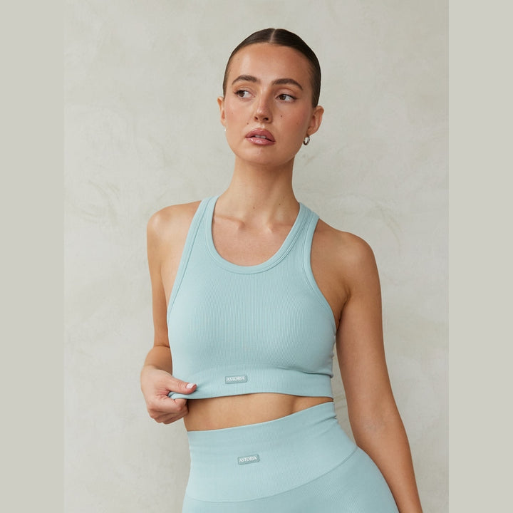 Astoria CONTOUR Ribbed Seamless Sports Crop - Seafoam