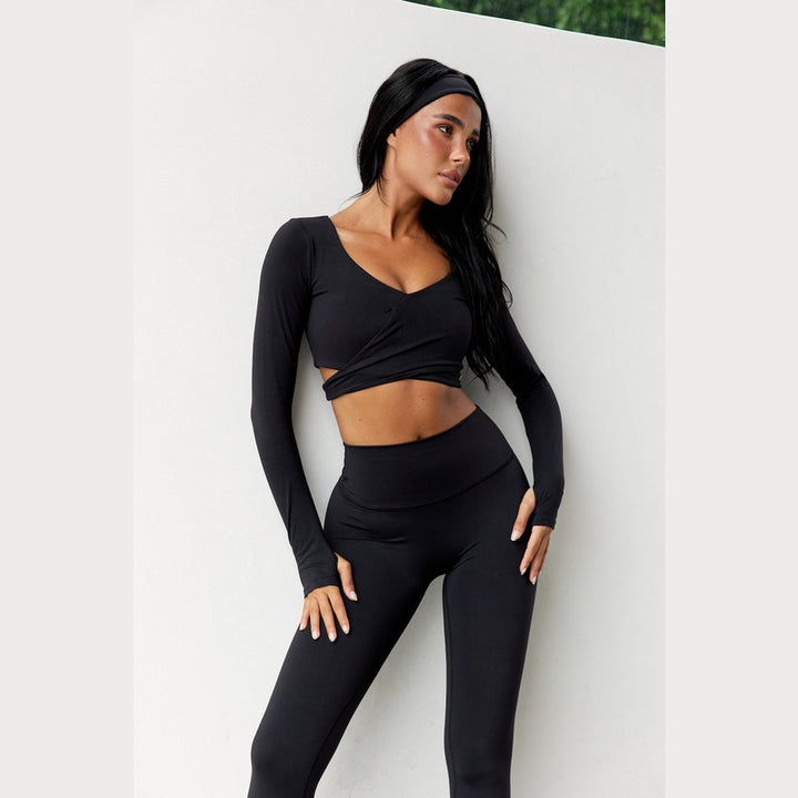 Astoria BALANCE Crossover Sleeve Crop - Black