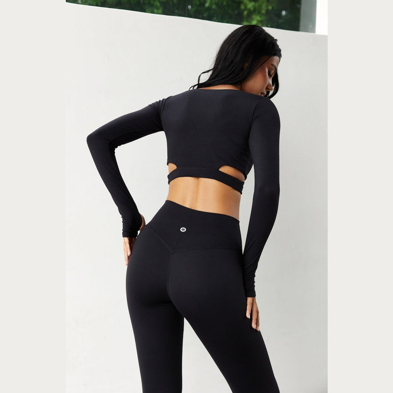 Astoria BALANCE Crossover Sleeve Crop - Black