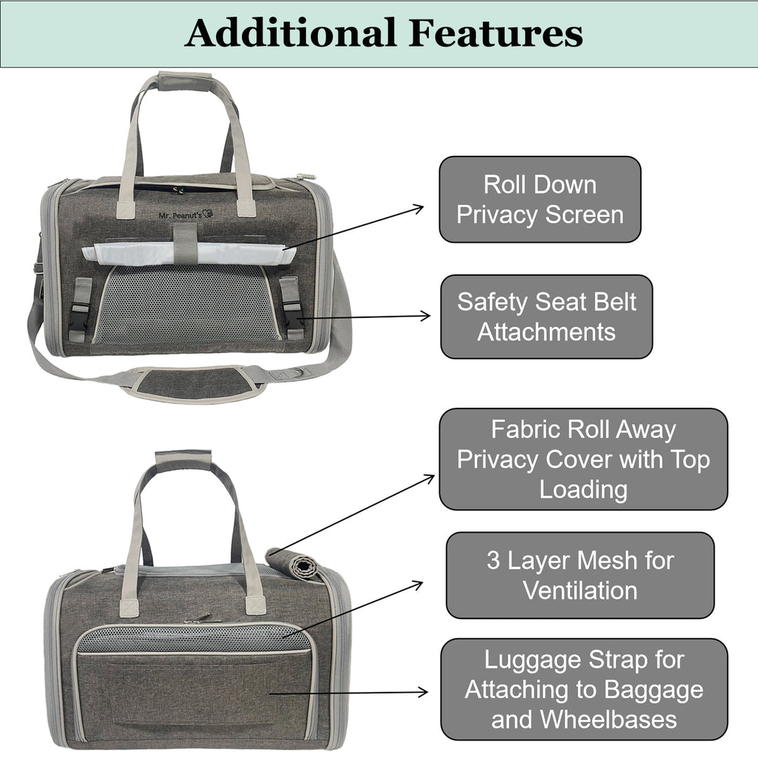 Mr. Peanut's Gold Series Big Apple XL Size Airline Compliant Expandable Pet Carrier