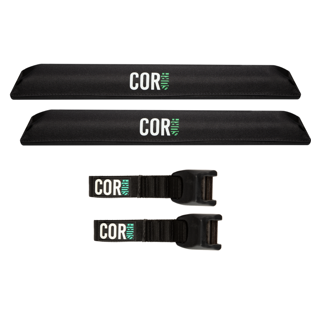 COR Surf Aero Roof Rack Pad with 10' Scratch-Resistant Tie Downs Flat Bars