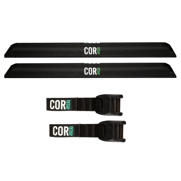 COR Surf Aero Roof Rack Pad with 10' Scratch-Resistant Tie Downs Flat Bars