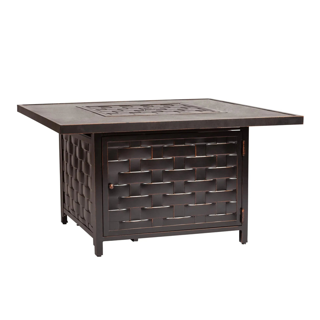 Armstrong 42" Square Basketweave Aluminum Gas Fire Pit