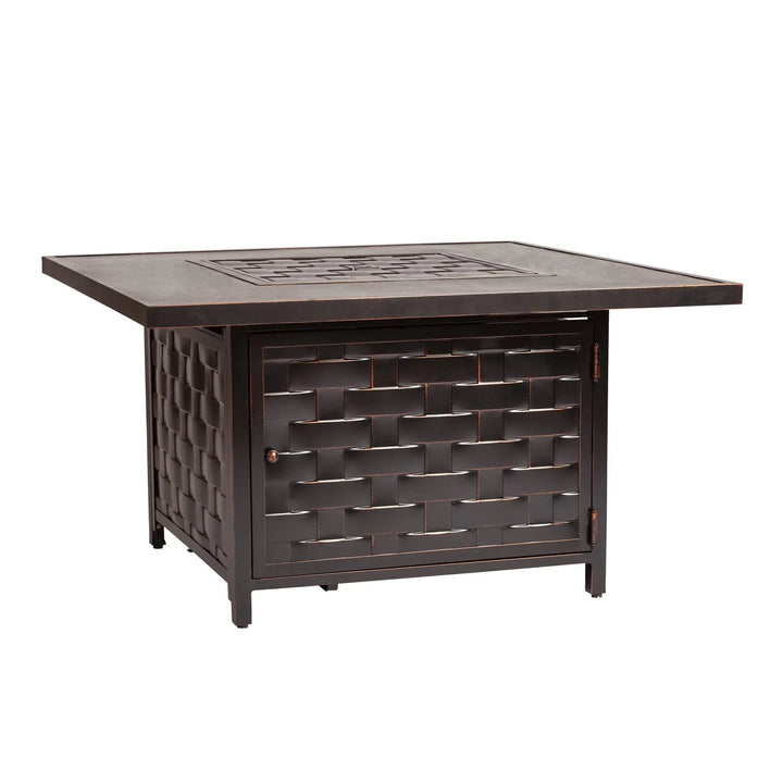 Armstrong 42" Square Basketweave Aluminum Gas Fire Pit