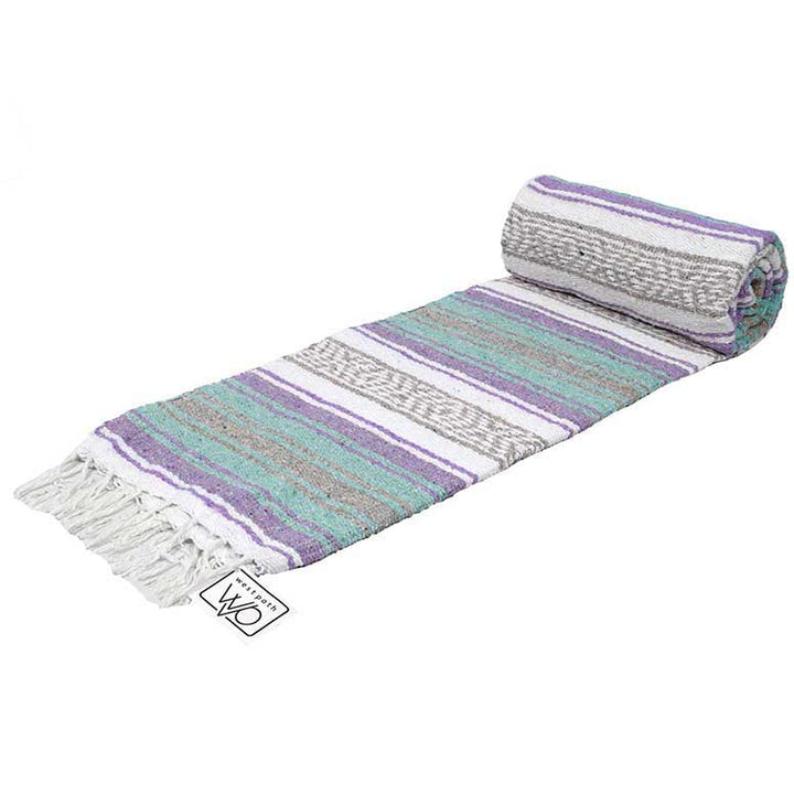 West Path Seafoam Green & Pastel Purple Mexican Falsa Blanket