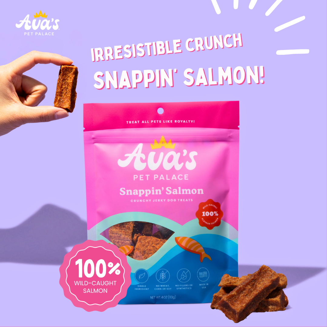 Ava's Pet Palace Pre-Order Crunchy Jerky Dog Treats - Snappin' Salmon