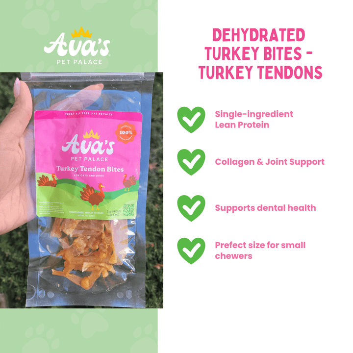 Turkey Tendon Jerky Dog Treats - Turkey Bites
