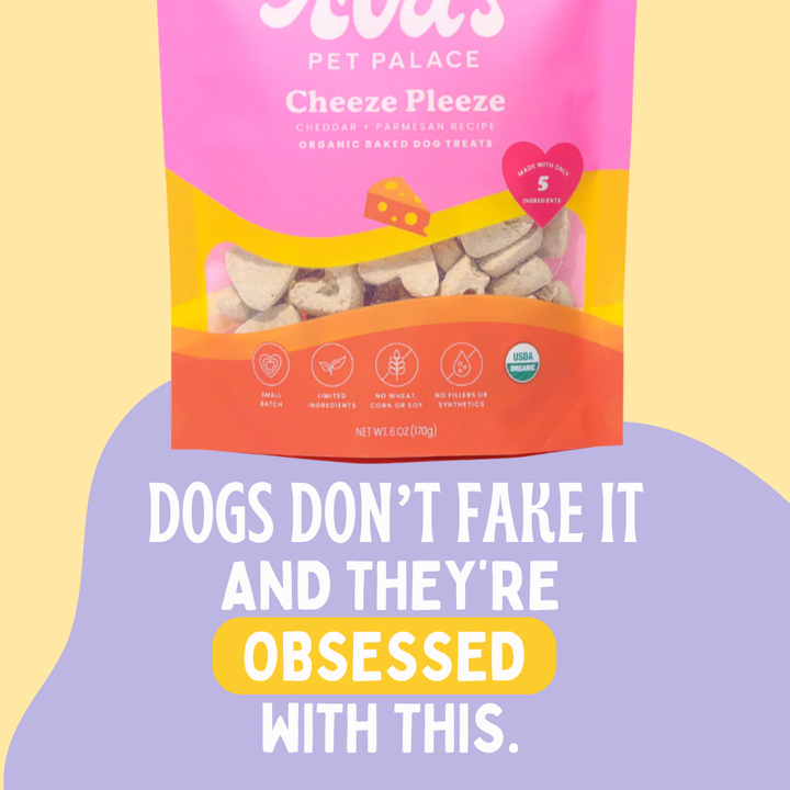 Ava's Pet Palace Organic Baked Dog Treats - Cheeze Pleeze