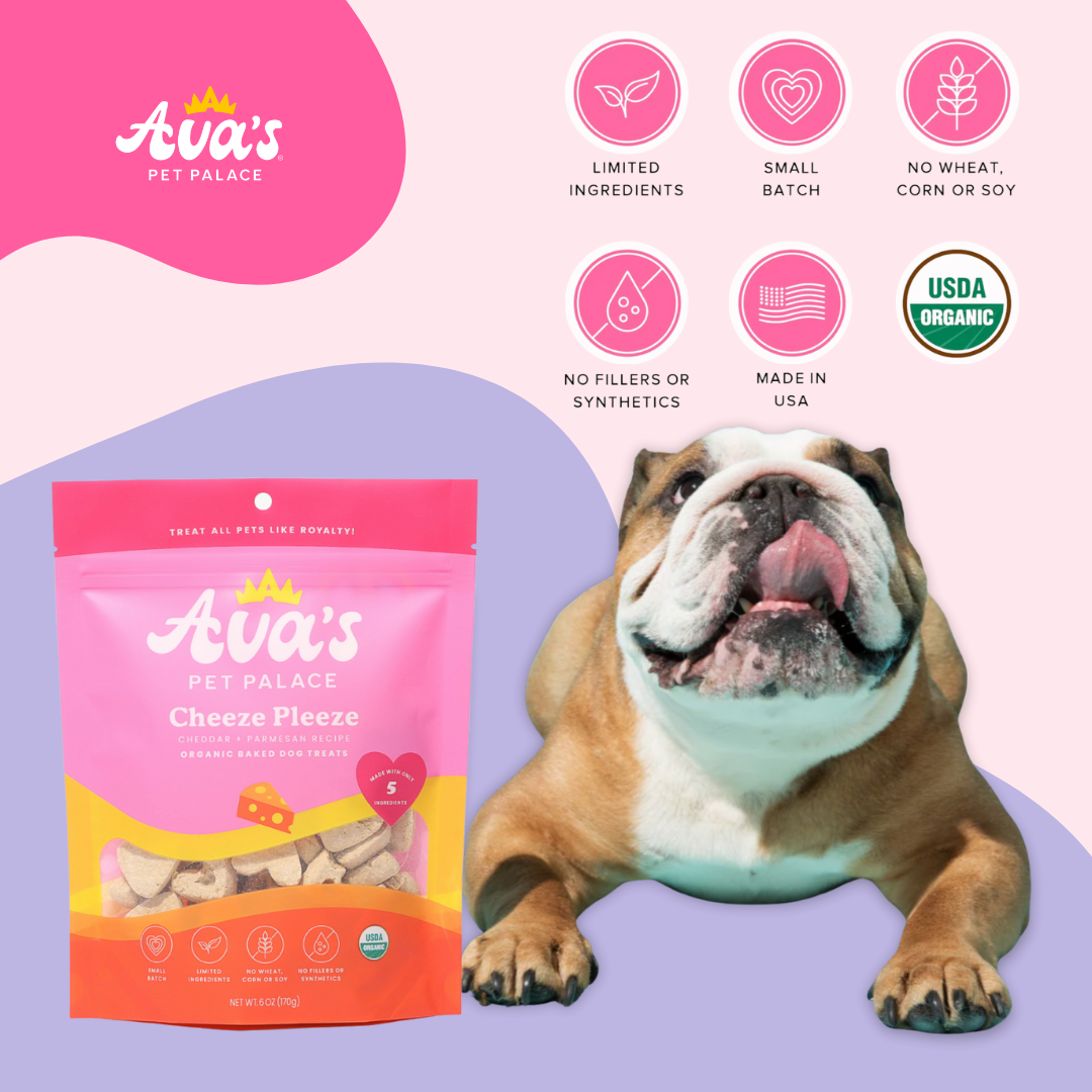 Ava's Pet Palace Organic Baked Dog Treats - Cheeze Pleeze