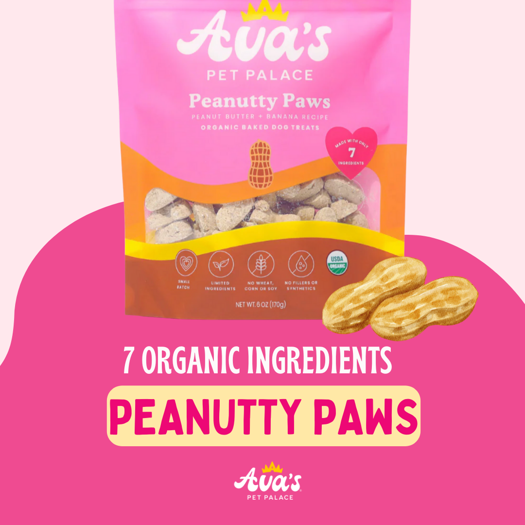 Ava's Pet Palace Organic Baked Dog Treats - Peanutty Paws