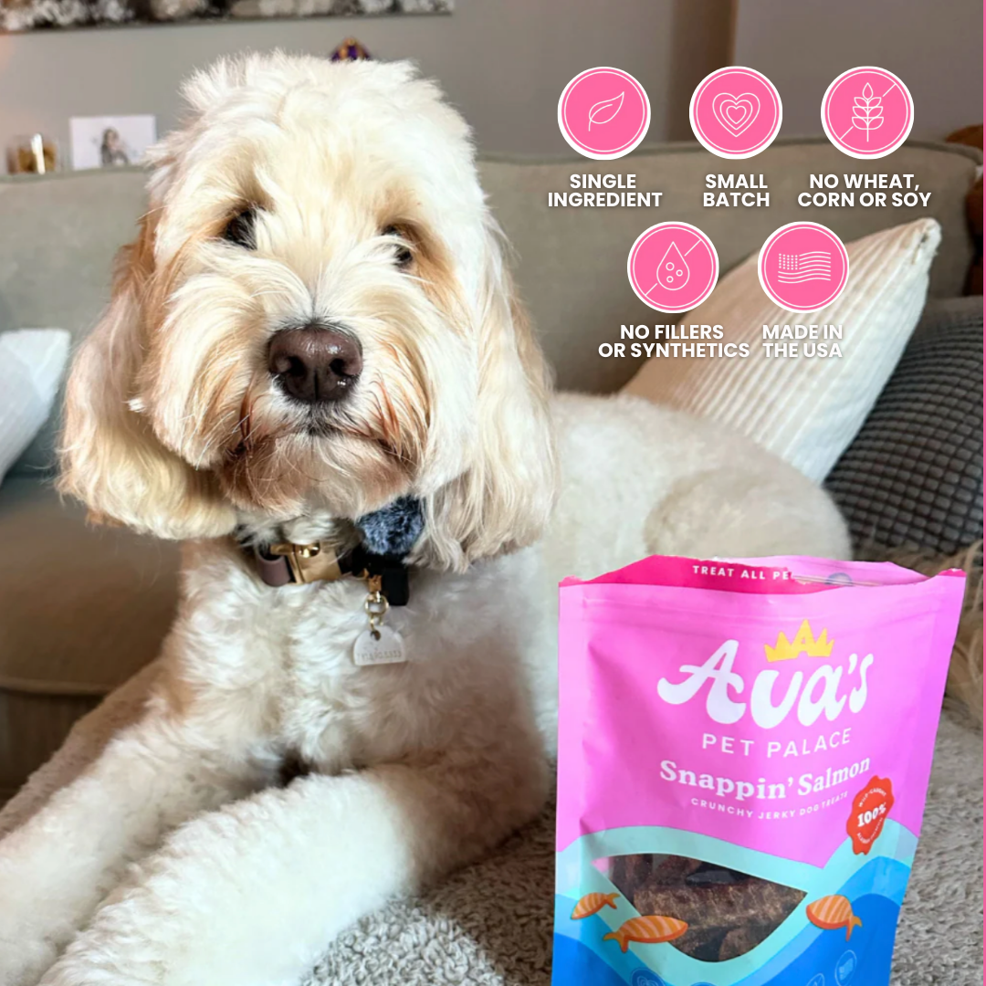 Ava's Pet Palace Pre-Order Crunchy Jerky Dog Treats - Snappin' Salmon