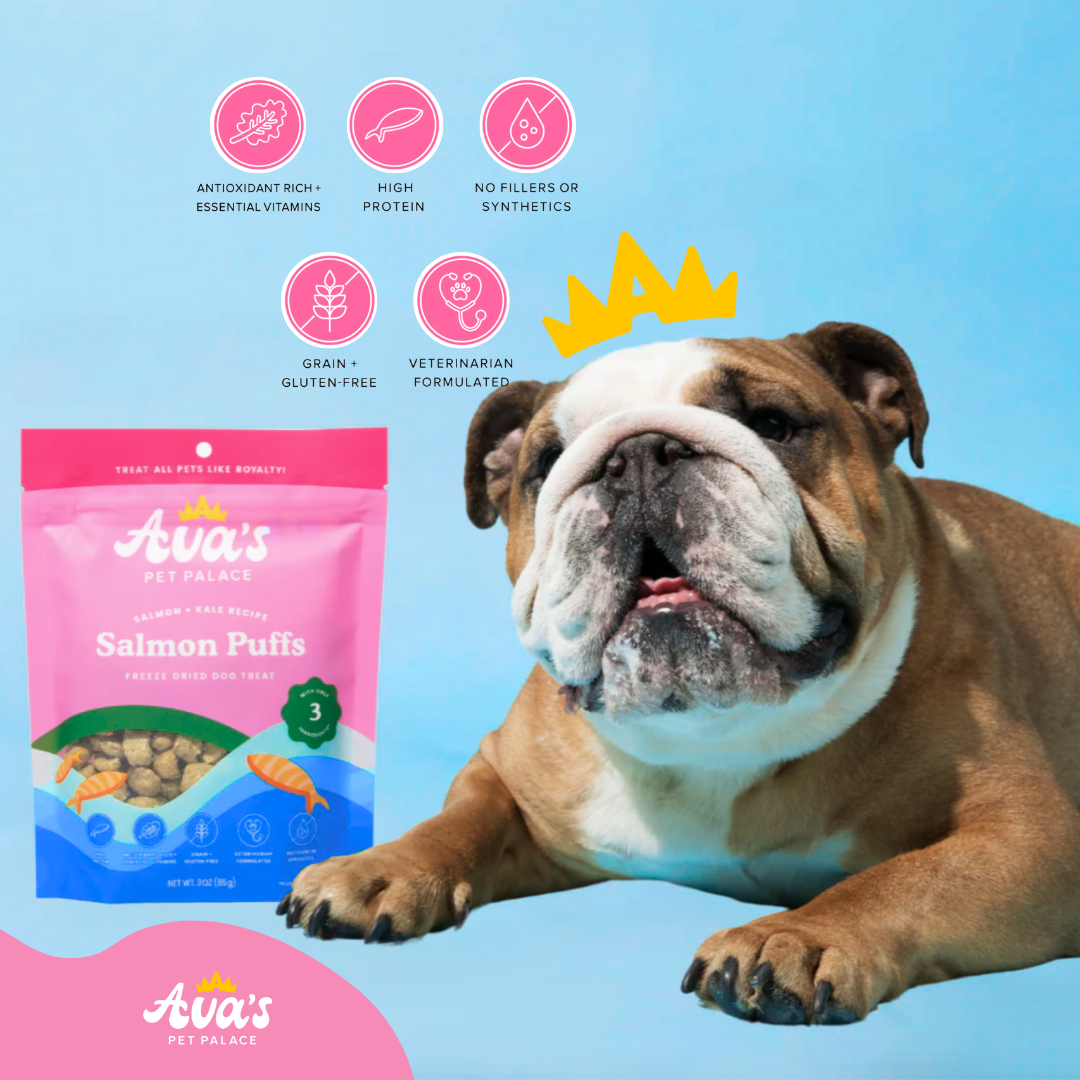Ava's Pet Palace Freeze Dried Dog Treats - Salmon Puffs
