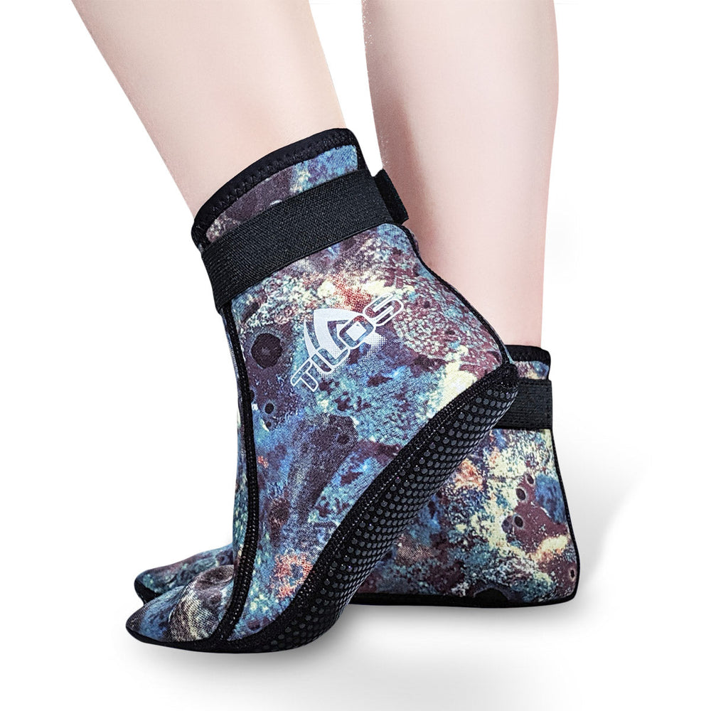 2mm Mid-High Top Socks for Watersports with Velcro Straps