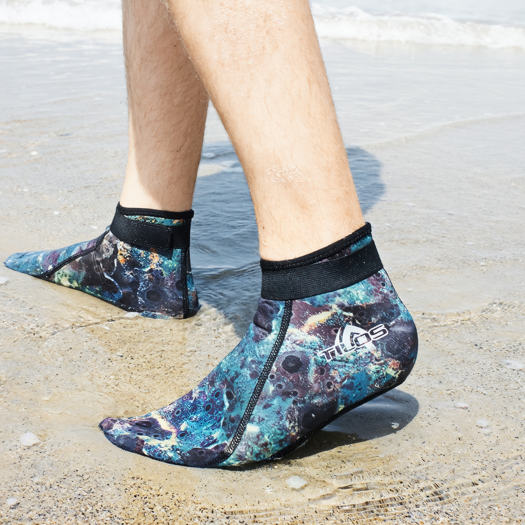 2mm Mid-High Top Socks for Watersports with Velcro Straps