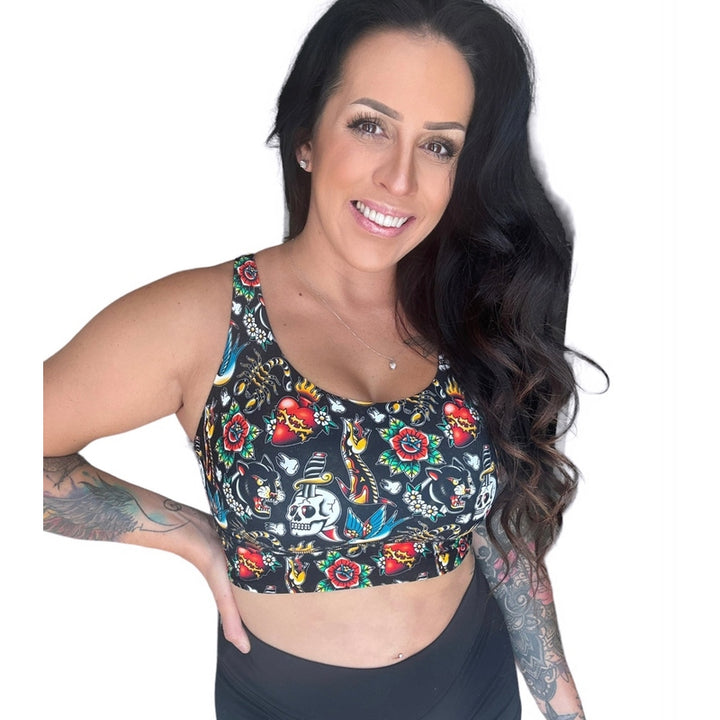 Emerald Longline Sports Bra - Tatted and Torn