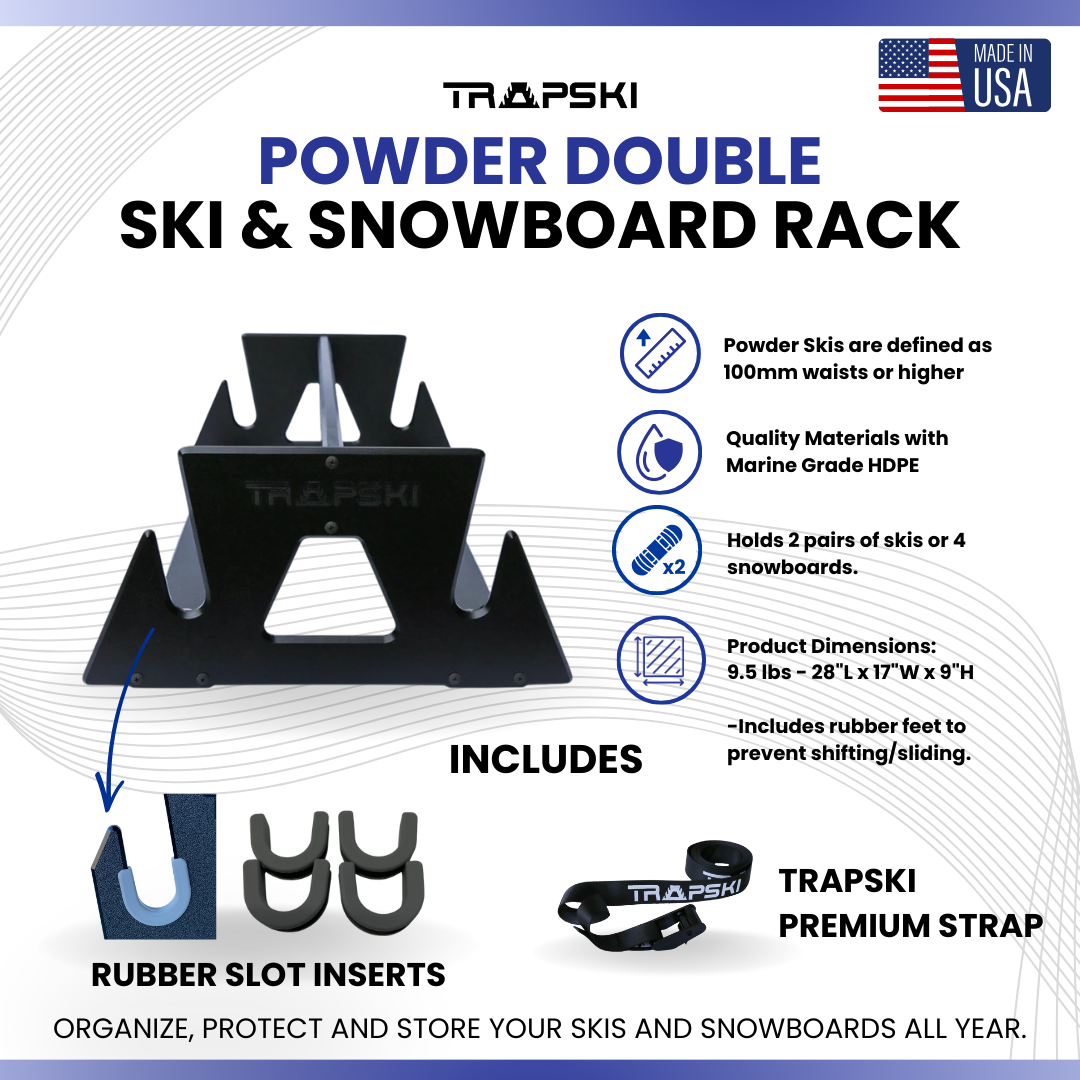 TRAPSKI POWDER DOUBLE Mobile and Snowboard Rack