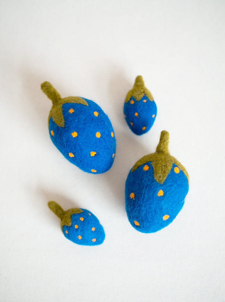 Unique Blue Strawberry Wool Dog Toy for Playtime Fun