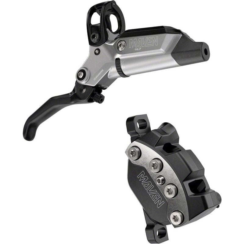 SRAM Maven Ultimate Stealth Disc Brake and Lever - Post Mount, 4-Piston, Carbon Lever, Titanium Hardware, Black/Silver, A1