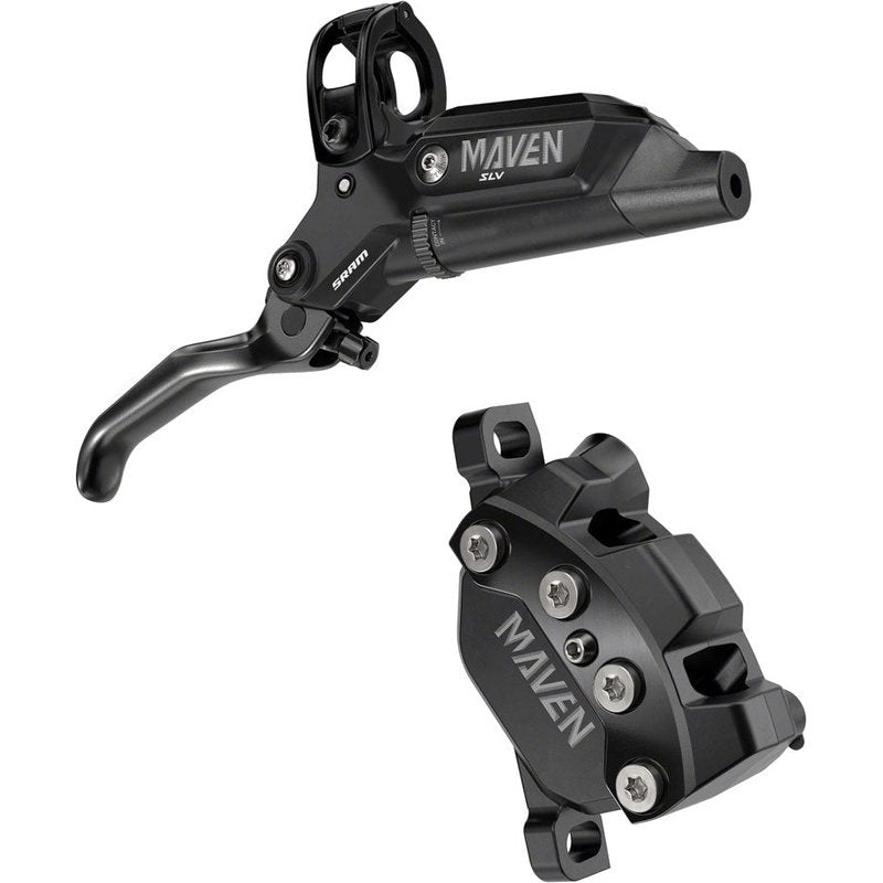 SRAM Maven Silver Disc Brake and Lever - Post Mount, 4-Piston, Aluminum Lever, SS Hardware, Black, A1