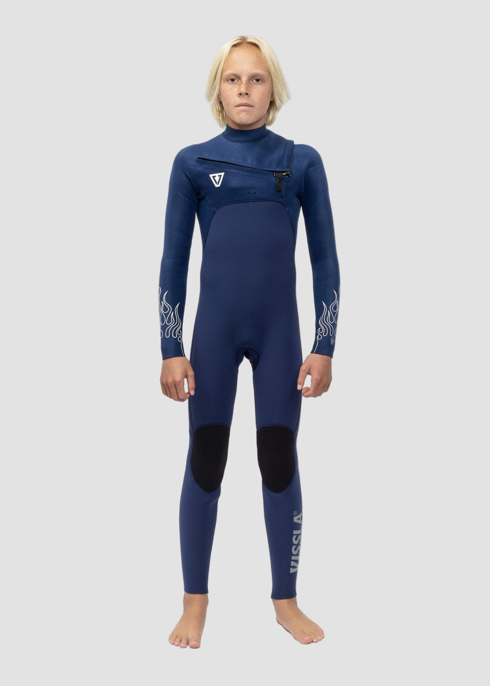 High Seas Boys Fire 3-2 Full Chest Zip Wetsuit
