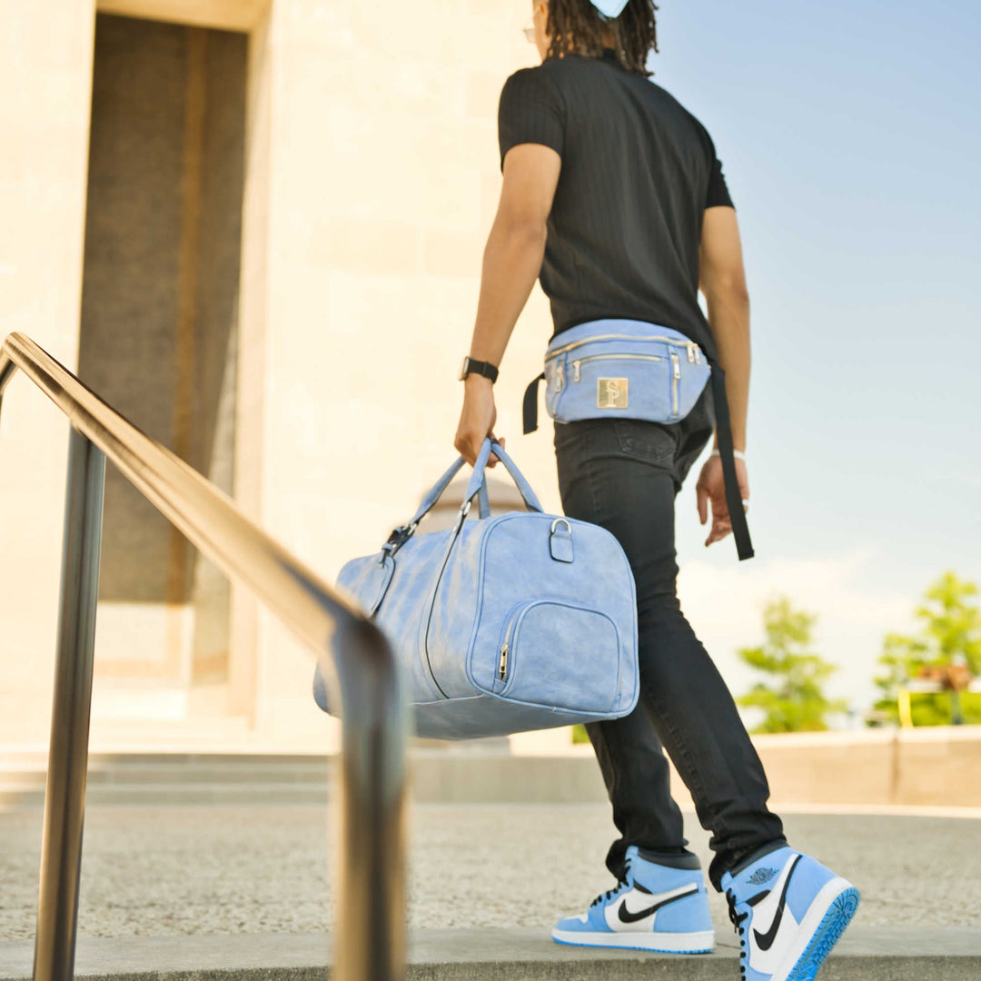 Sole Premise Baby Blue Leather Sling Bag