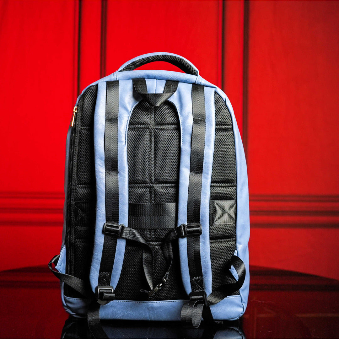 Sole Premise Baby Blue Tumbled Leather Commuter Bag