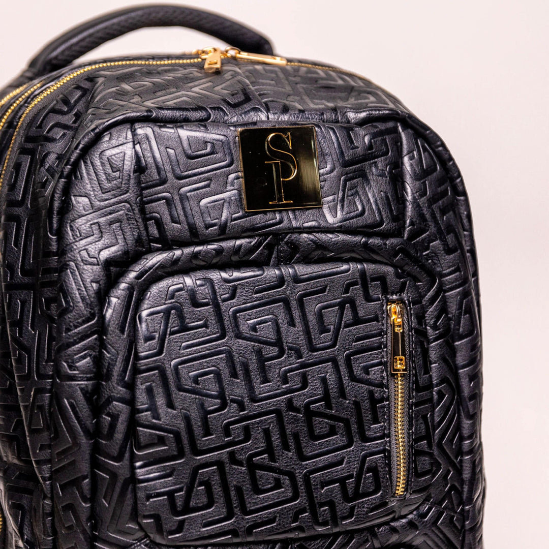 Sole Premise Black Monogram Leather Carry-On Backpack Patented Signature Design