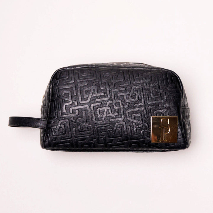 Sole Premise Black Monogram Leather Toiletry Bag