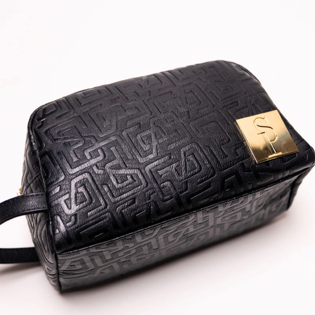 Sole Premise Black Monogram Leather Toiletry Bag