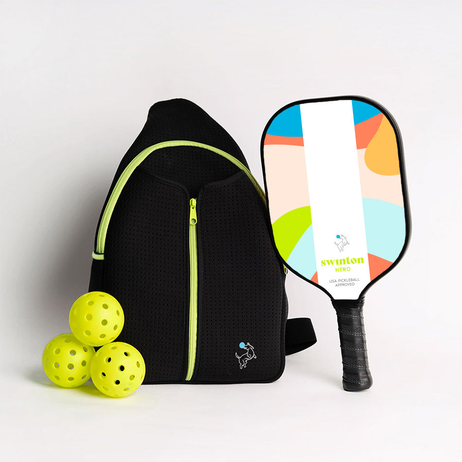 Swinton Pickleball Starter Bundle - Black Sling Bag Combo