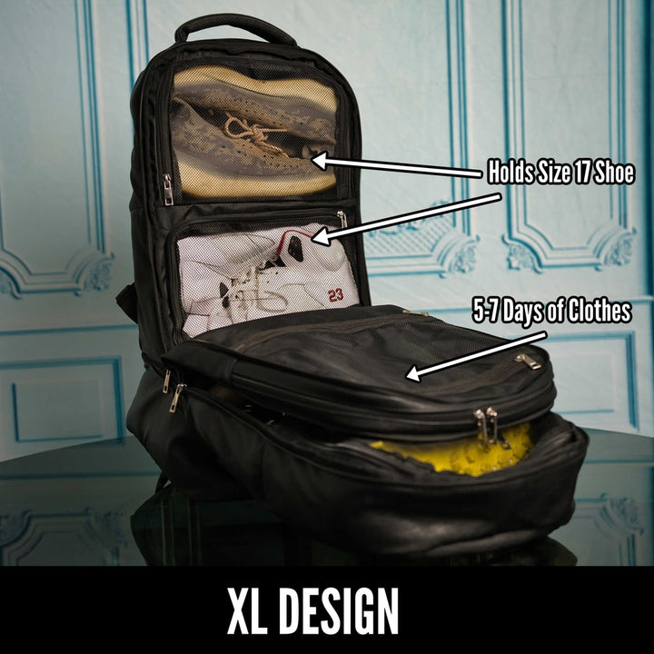 Sole Premise Black Leather Patented Shoe Bag XL Design *Holds Size 17