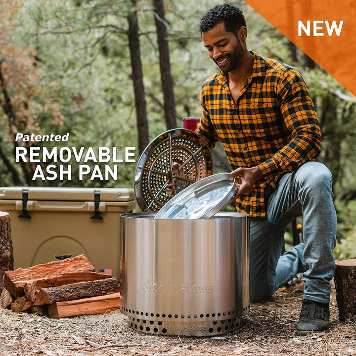 TRAPSKI Solo Stove Ranger/Bonfire/Yukon 2.0, Smokeless Fire Pit | Wood Burning Fireplaces with Removable Ash Pan, Portable Outdoor Firepit - Ideal for Camping & Outdoor Spaces, Stainless Steel