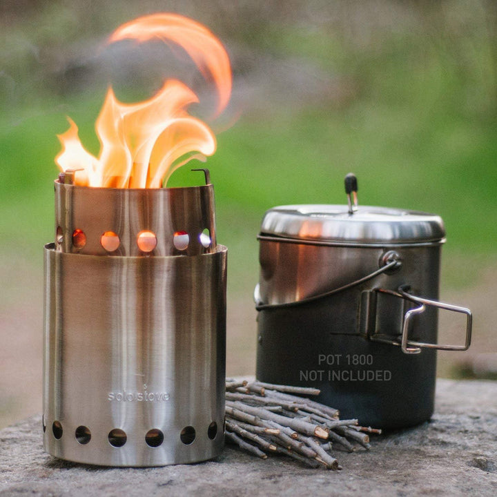 TRAPSKI Solo Stove Lite/Titan/Campfire Camping Stove Portable Stove for Backpacking Outdoor Cooking Great Stainless Steel Camping Backpacking Stove Compact Wood Stove Design-No Batteries or Liquid Fuel Canisters Needed