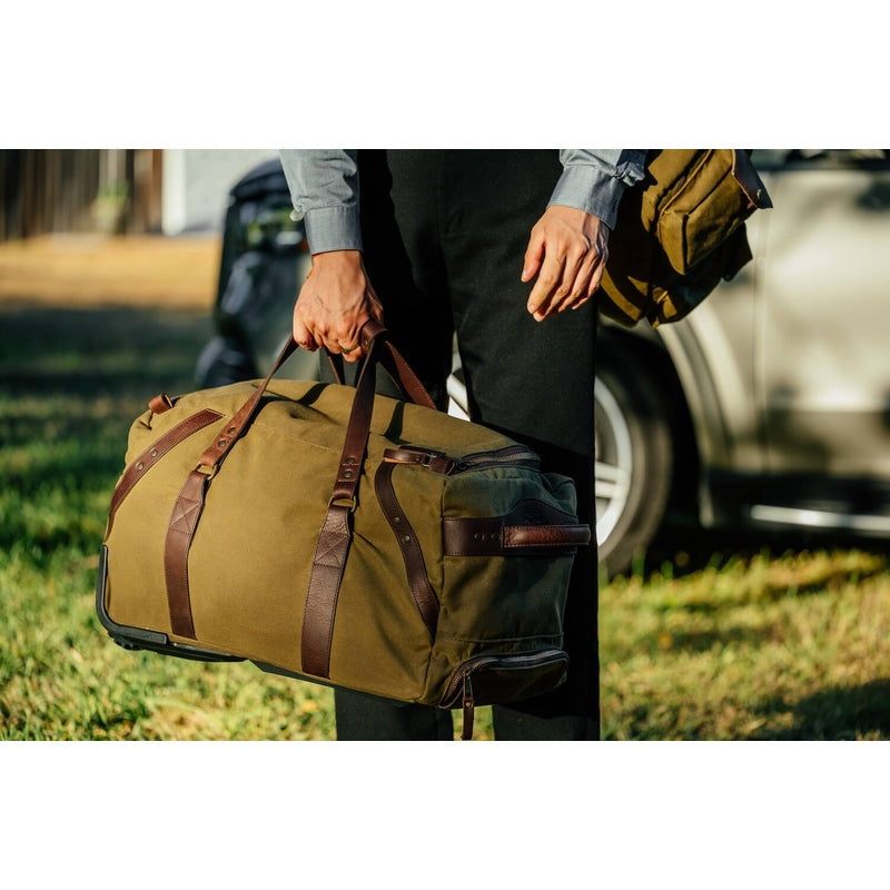 Campaign Waxed Canvas Rolling Carry-On Duffle Bag