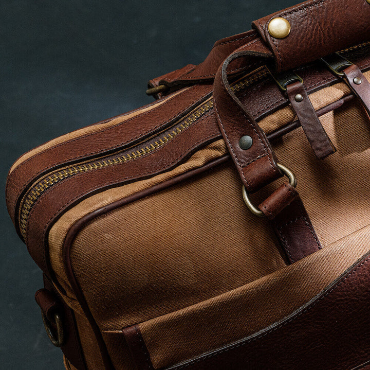 Campaign Waxed Canvas Briefcase