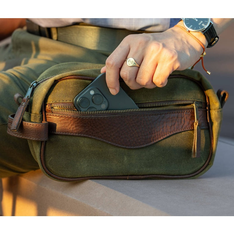 Campaign Waxed Canvas Toiletry Shave Kit