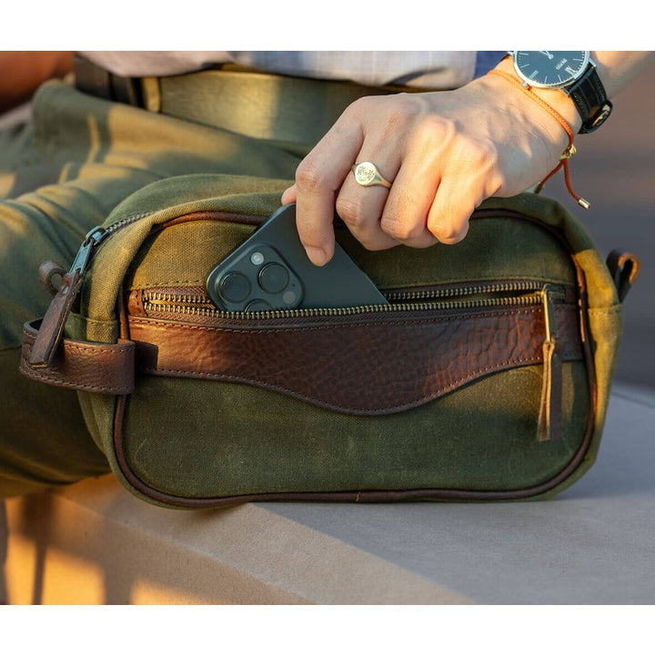 Campaign Waxed Canvas Toiletry Shave Kit