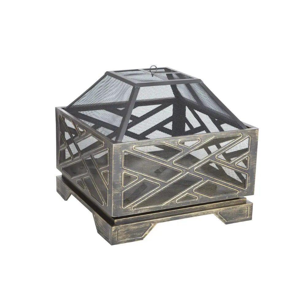 Catalano Square Fire Pit with Steel and Mesh Bowl