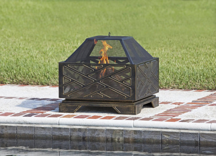 Catalano Square Fire Pit with Steel and Mesh Bowl